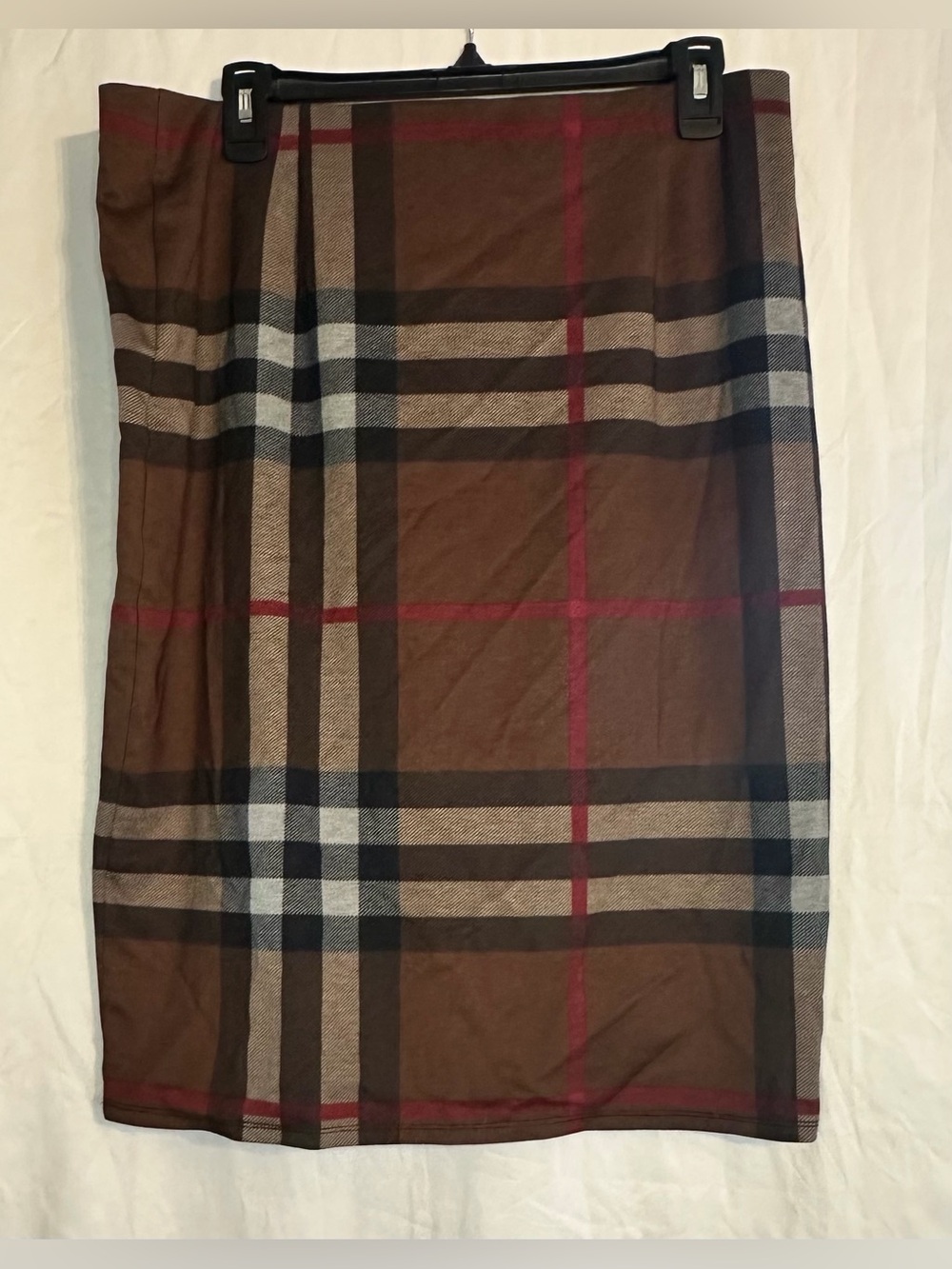 NYCO Women’s Brown/Black/Red Striped Skirt size Large Knee Length